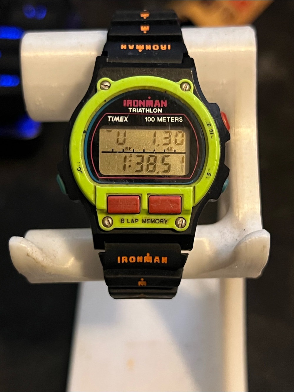Vintage 90s Timex Ironman Triathlon 8-Lap Watch – Neon Lime Green & Black